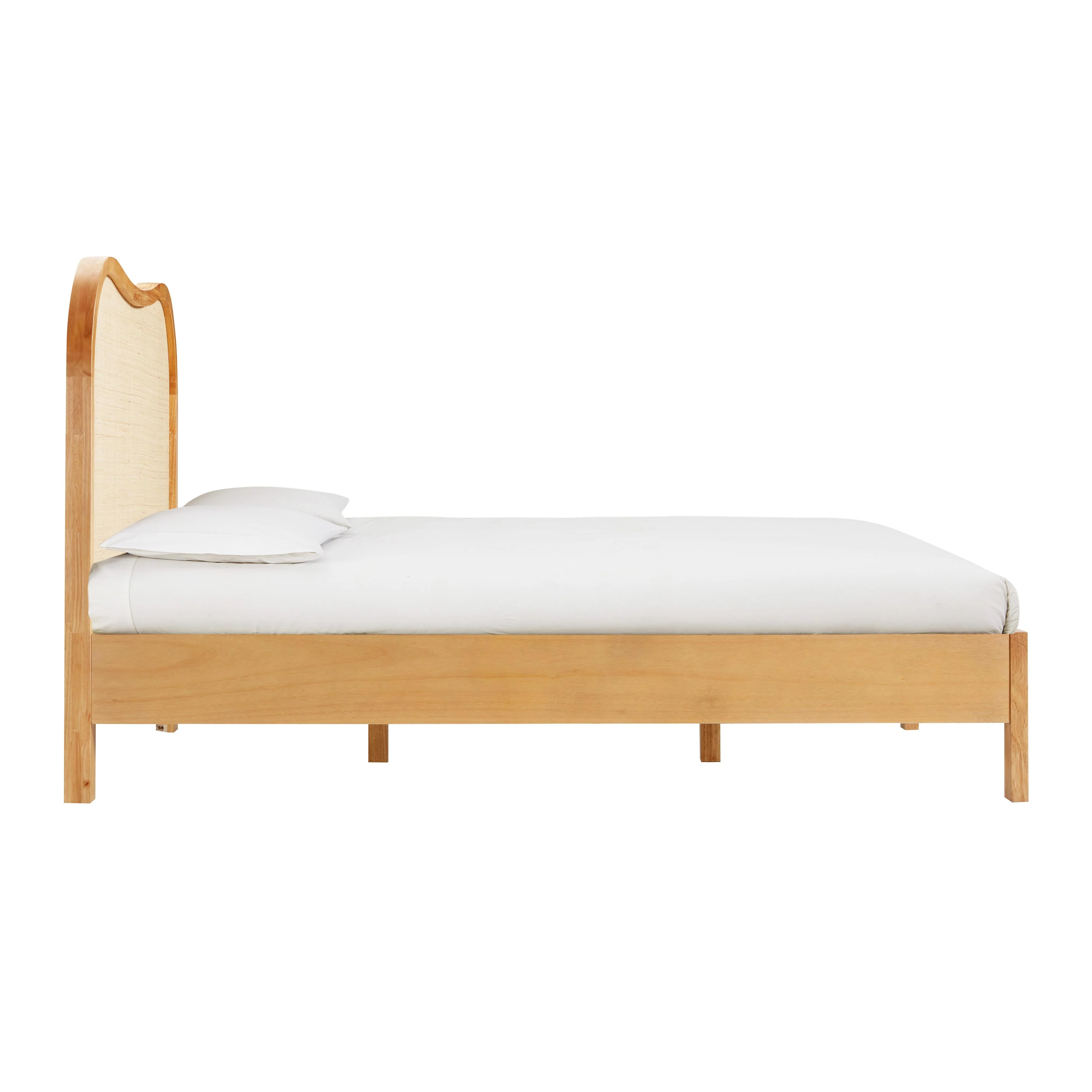 Leaf Natural Wood & Rattan Queen Bed - Image 4