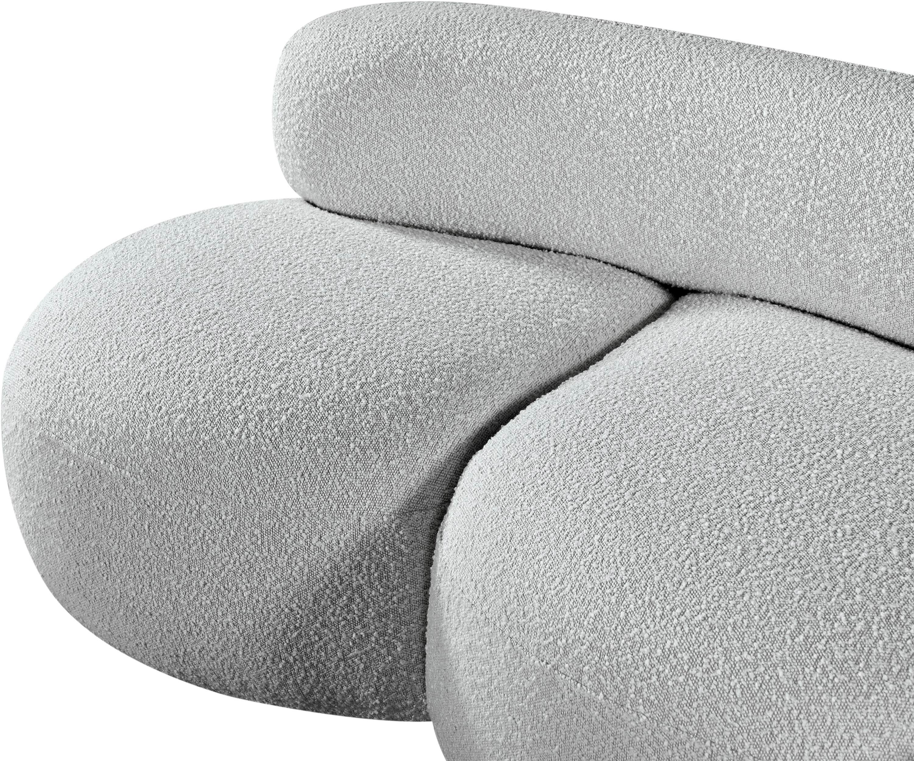 Milan Grey Boucle Fabric Loveseat L - Image 10