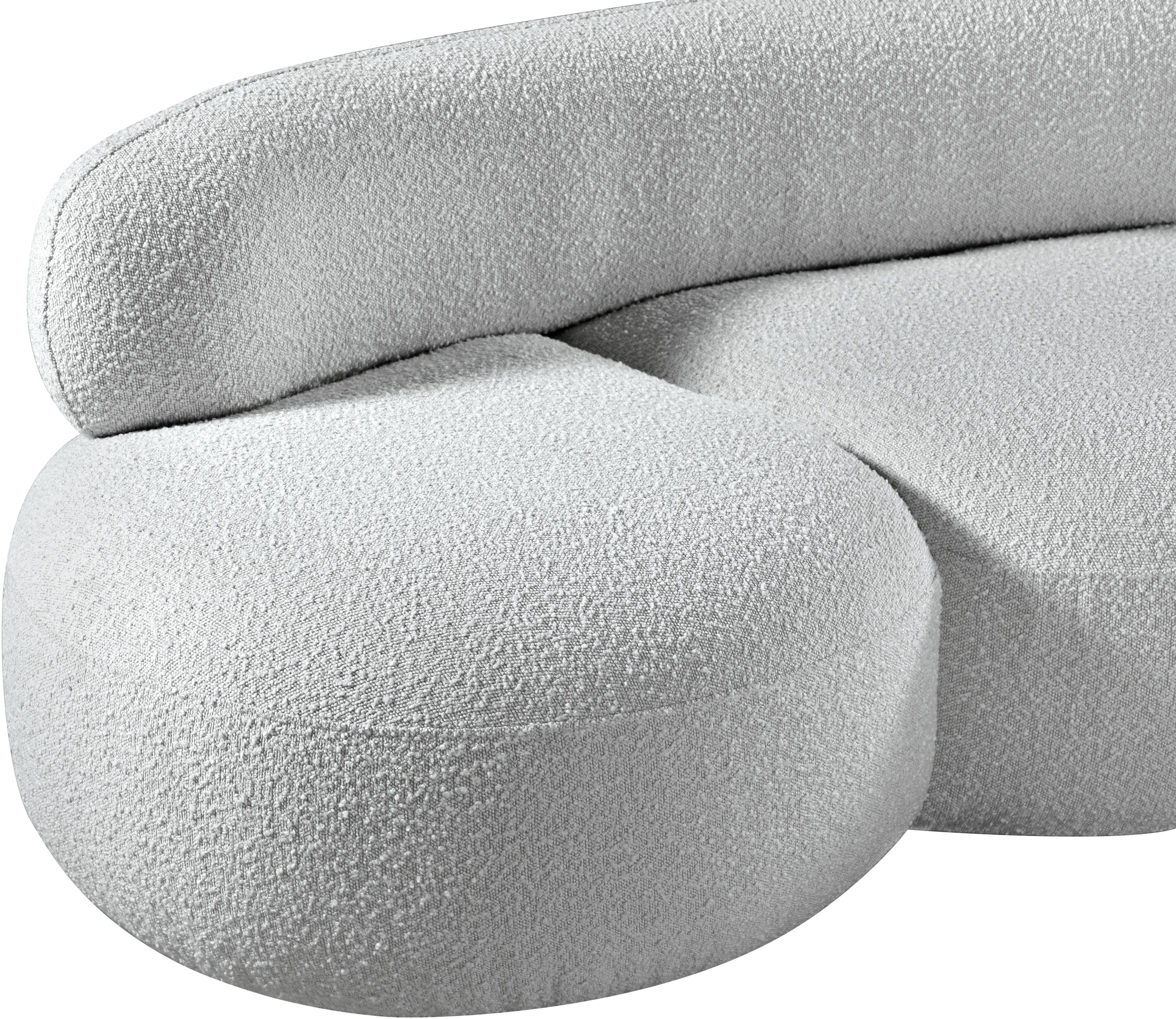 Milan Grey Boucle Fabric Loveseat L - Image 11