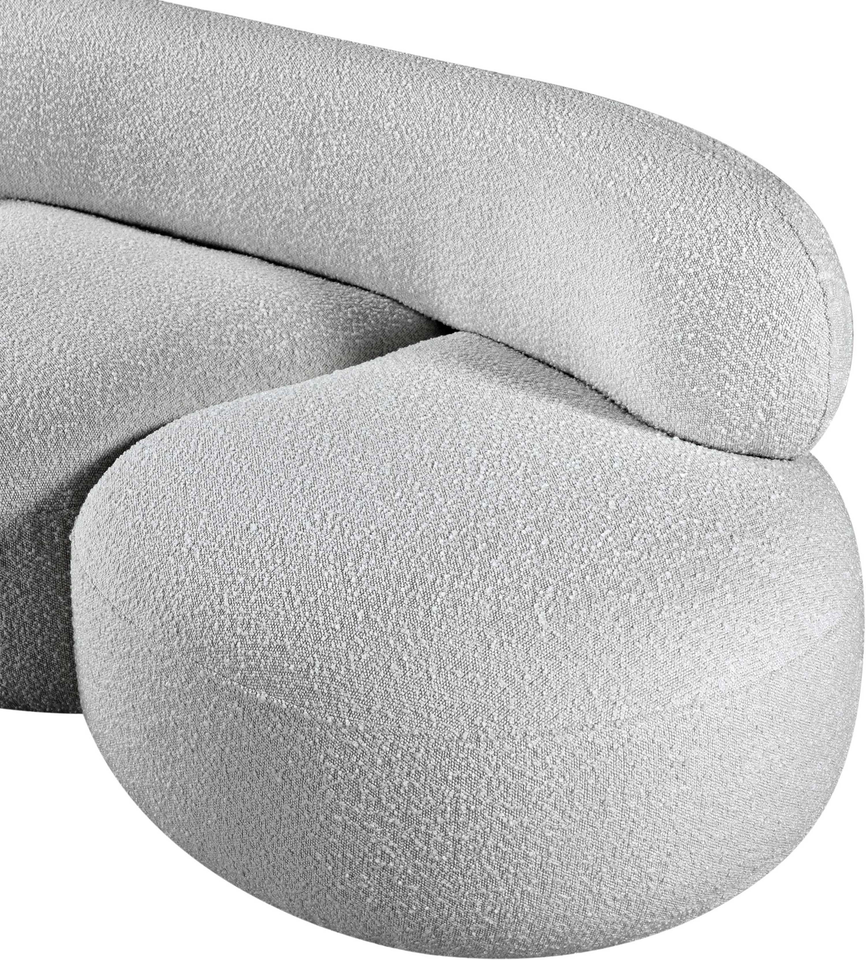 Milan Grey Boucle Fabric Loveseat L - Image 12