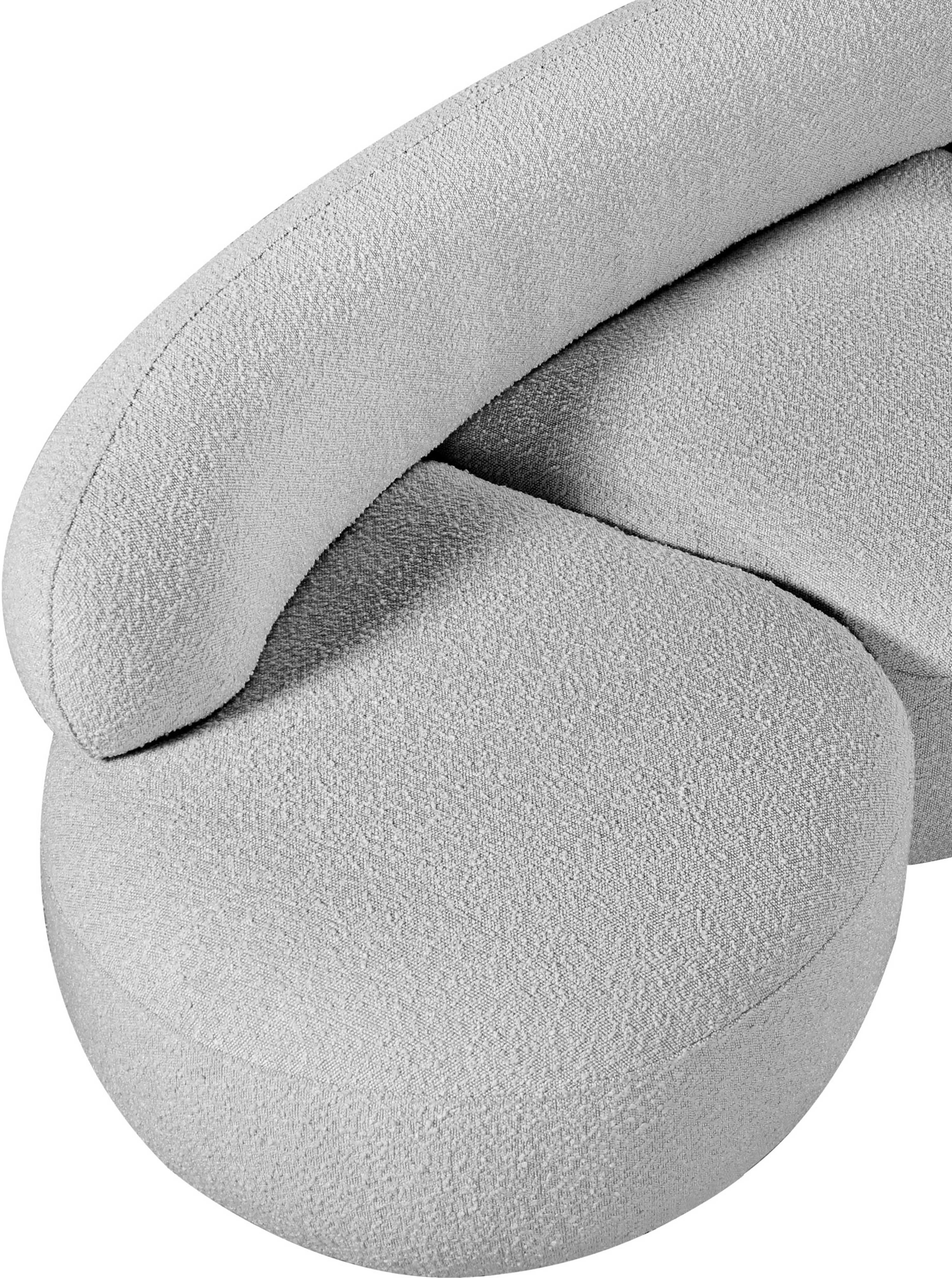 Milan Grey Boucle Fabric Loveseat L - Image 13
