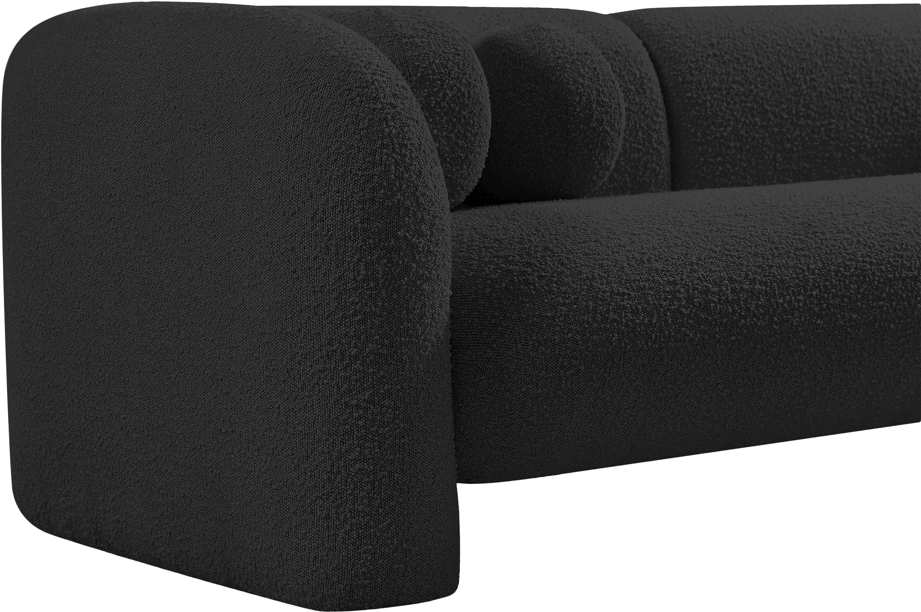 Milo Black Boucle Fabric Loveseat L - Image 11
