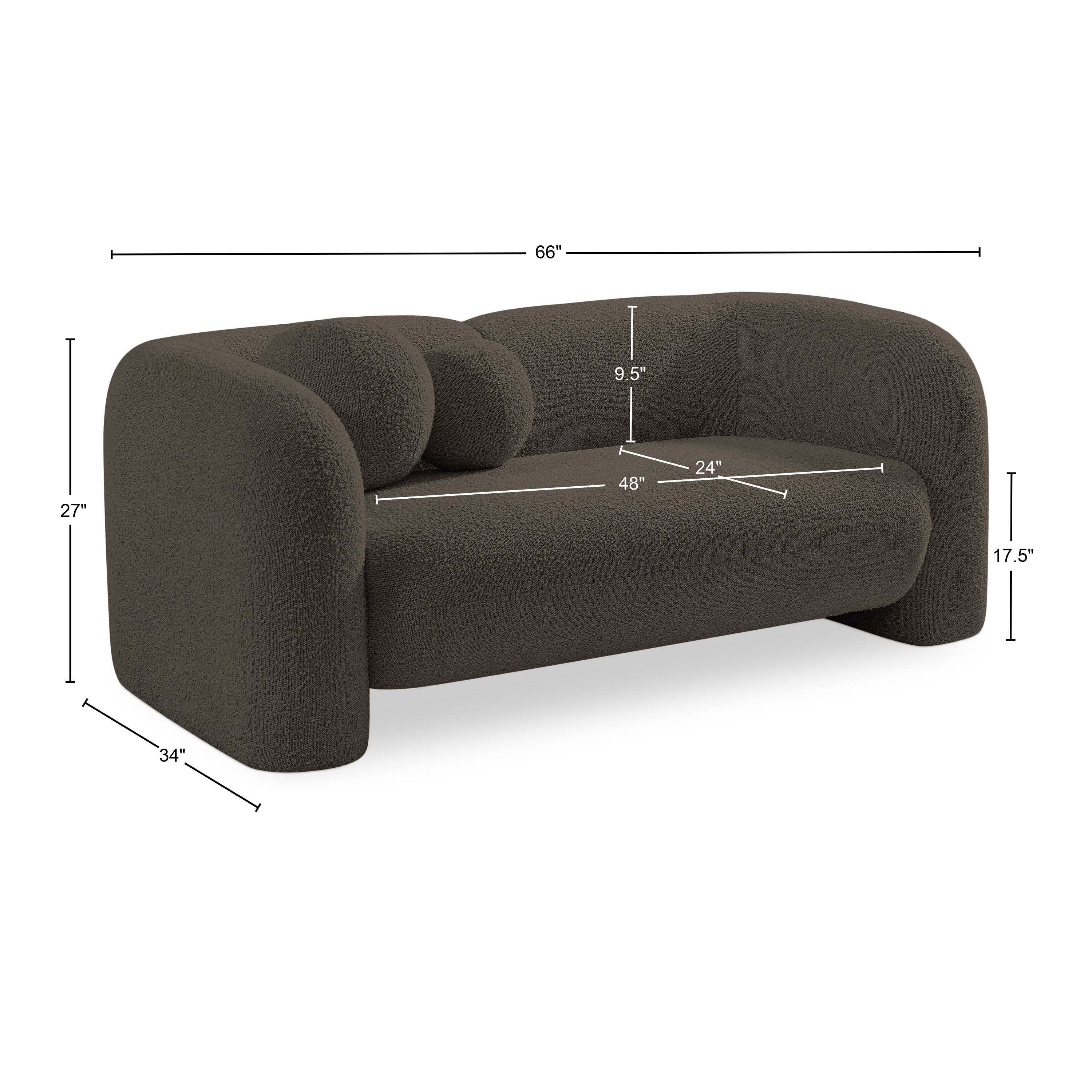 Milo Brown Boucle Fabric Loveseat L - Image 17