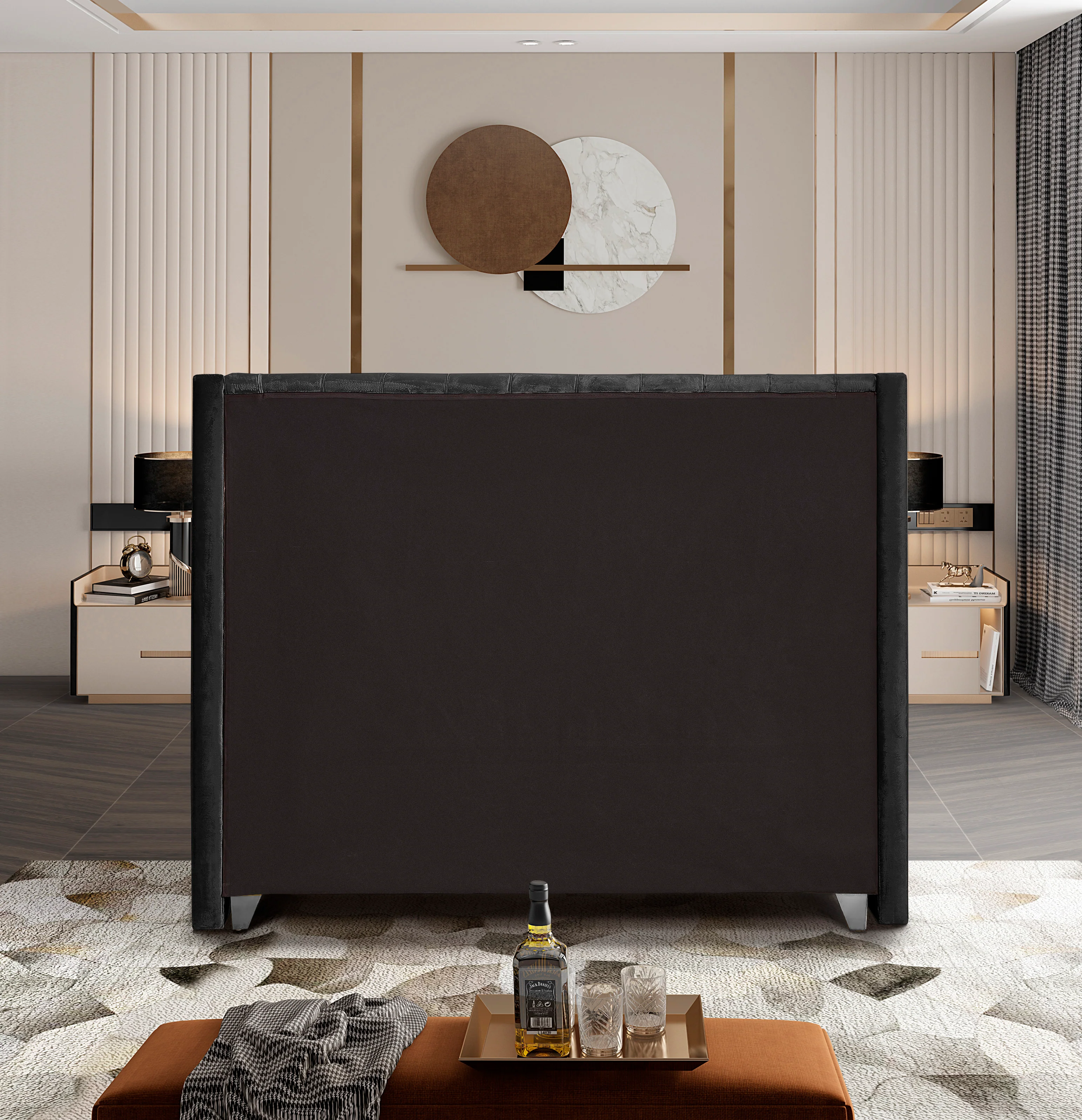 Robertson Black Velvet Full Bed F - Image 6