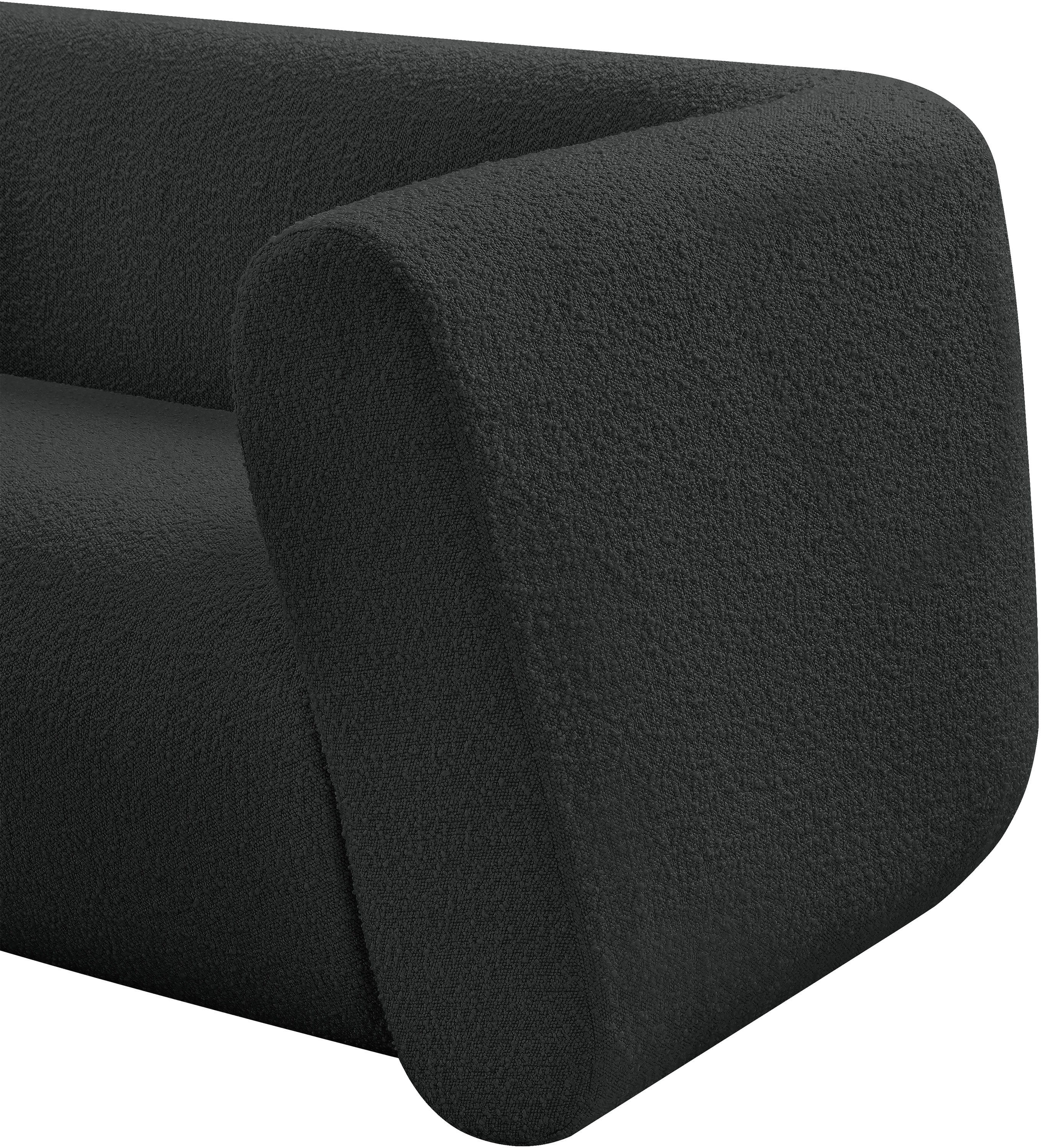 Siena Black Boucle Fabric Loveseat L - Image 11