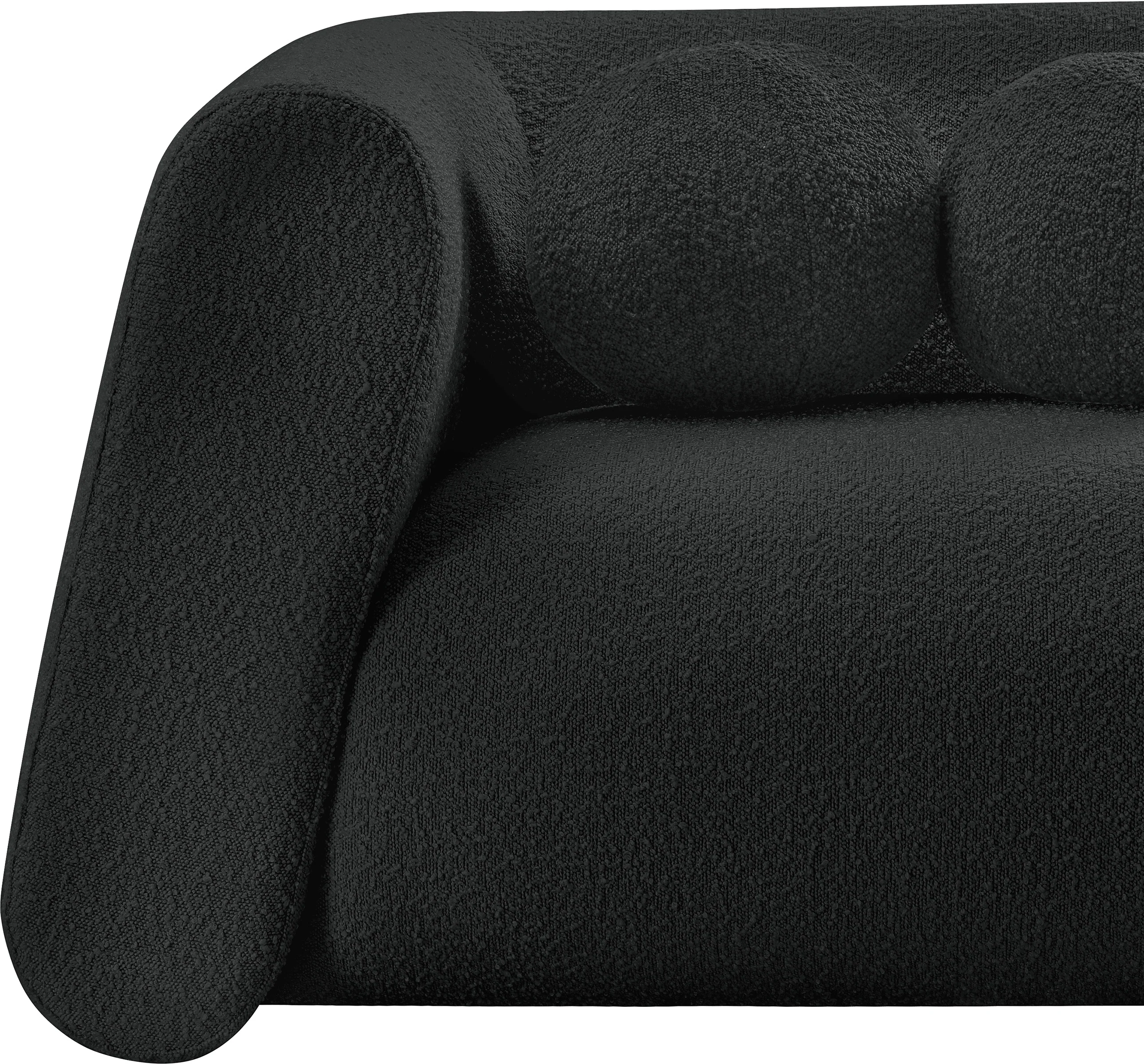 Siena Black Boucle Fabric Loveseat L - Image 8