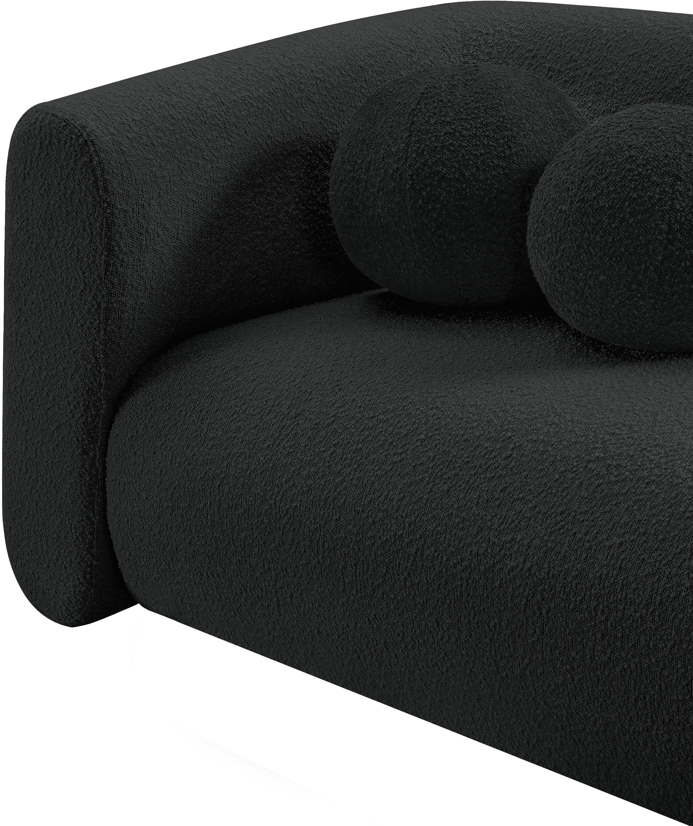 Siena Black Boucle Fabric Loveseat L - Image 9