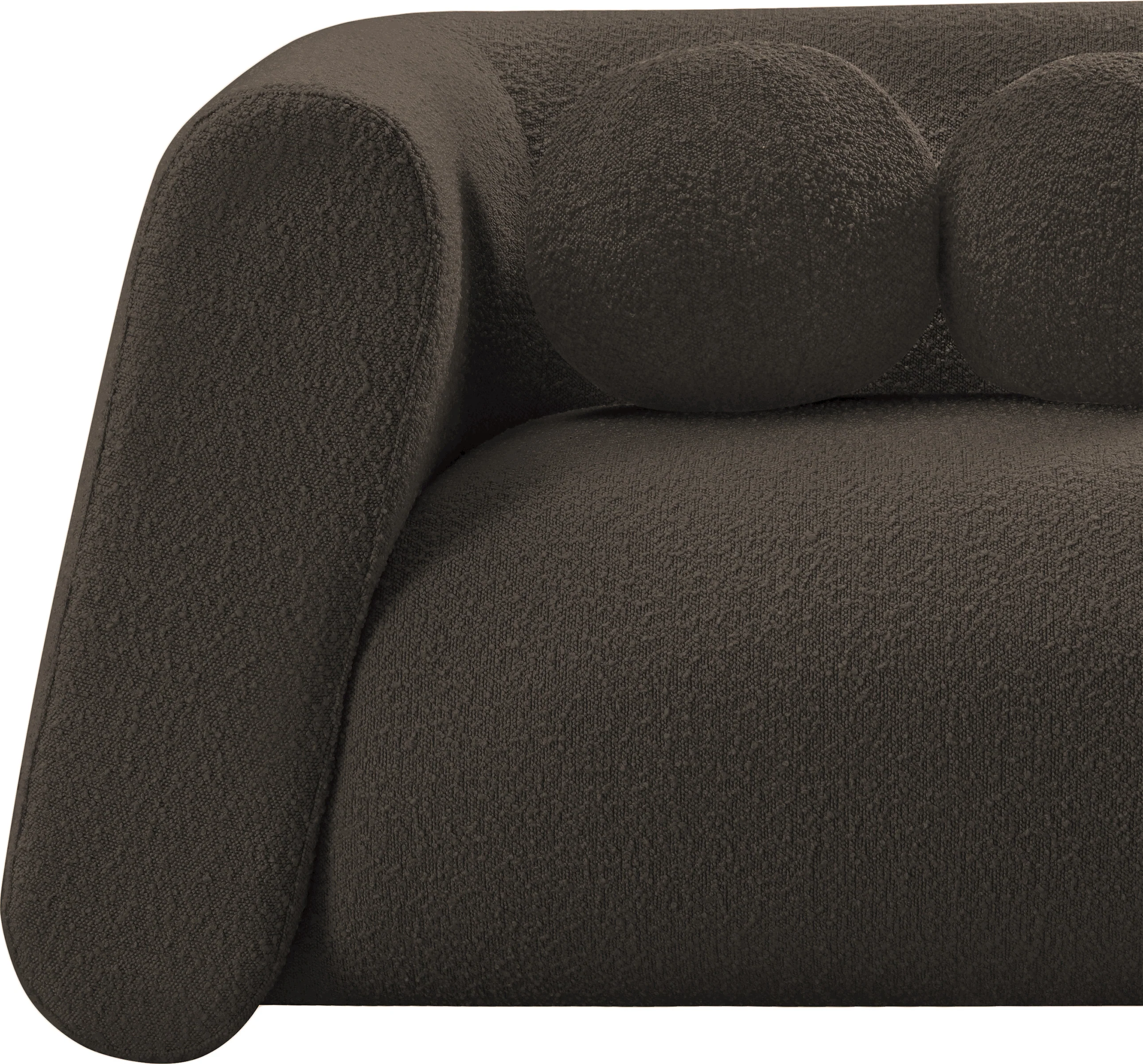 Siena Brown Boucle Fabric Loveseat L - Image 8