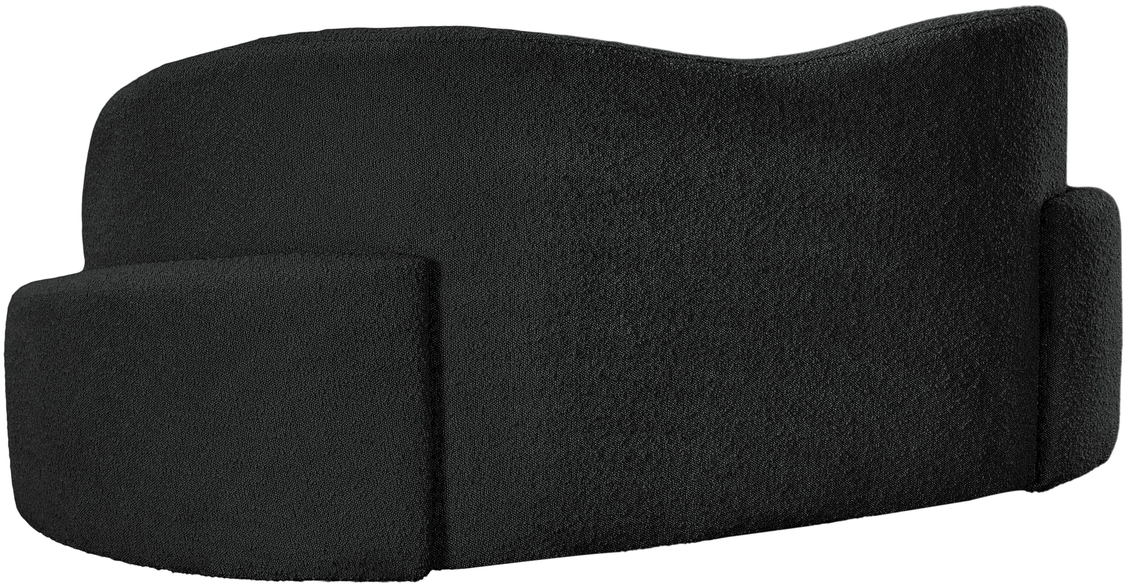 Vance Black Boucle Fabric Loveseat L - Image 6