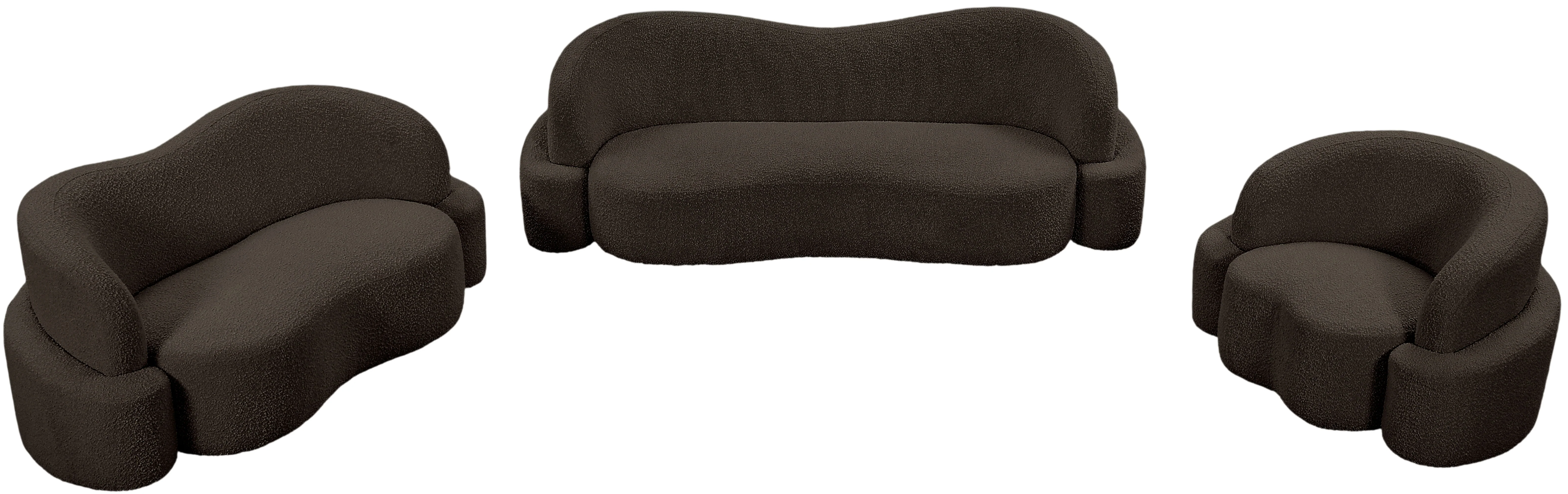 Vance Brown Boucle Fabric Loveseat L - Image 13
