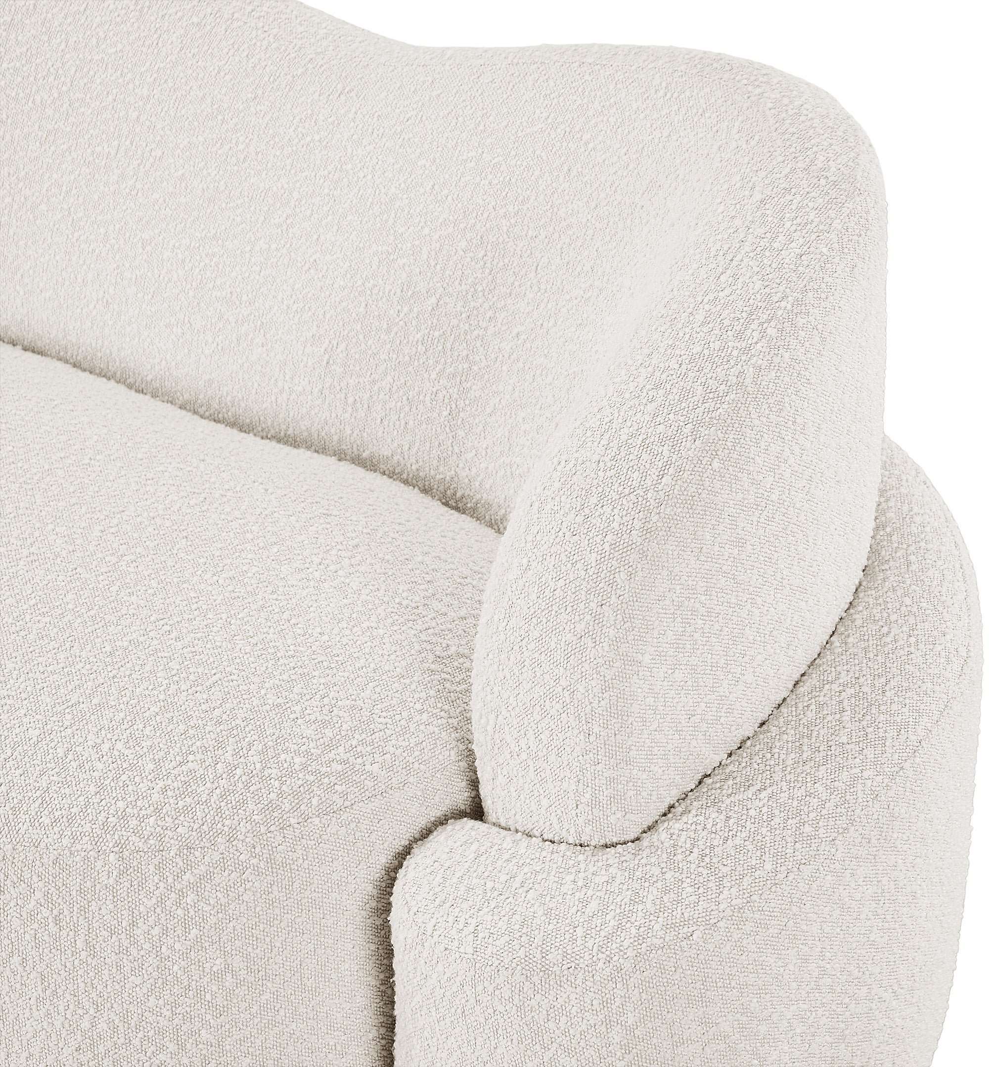 Vance Cream Boucle Fabric Loveseat L - Image 10