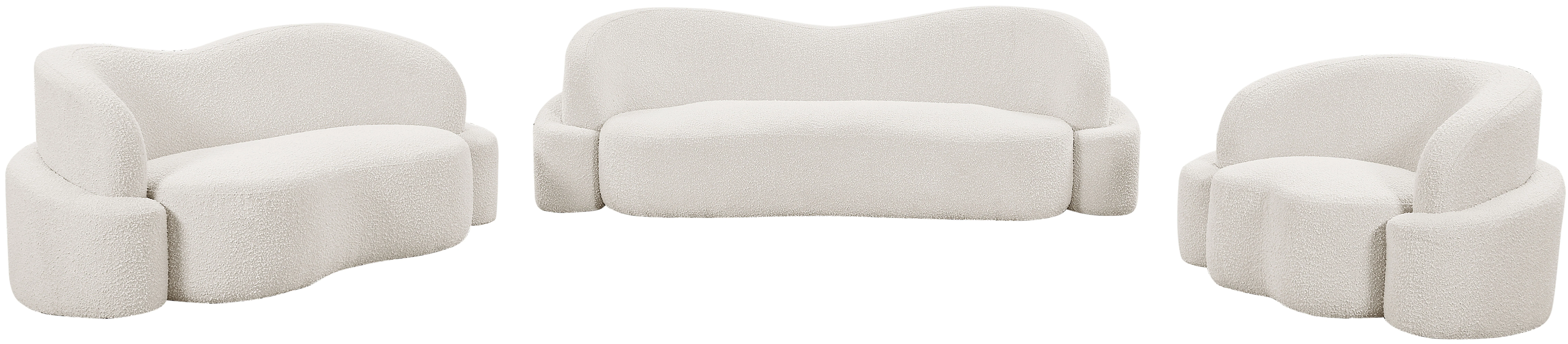 Vance Cream Boucle Fabric Loveseat L - Image 14