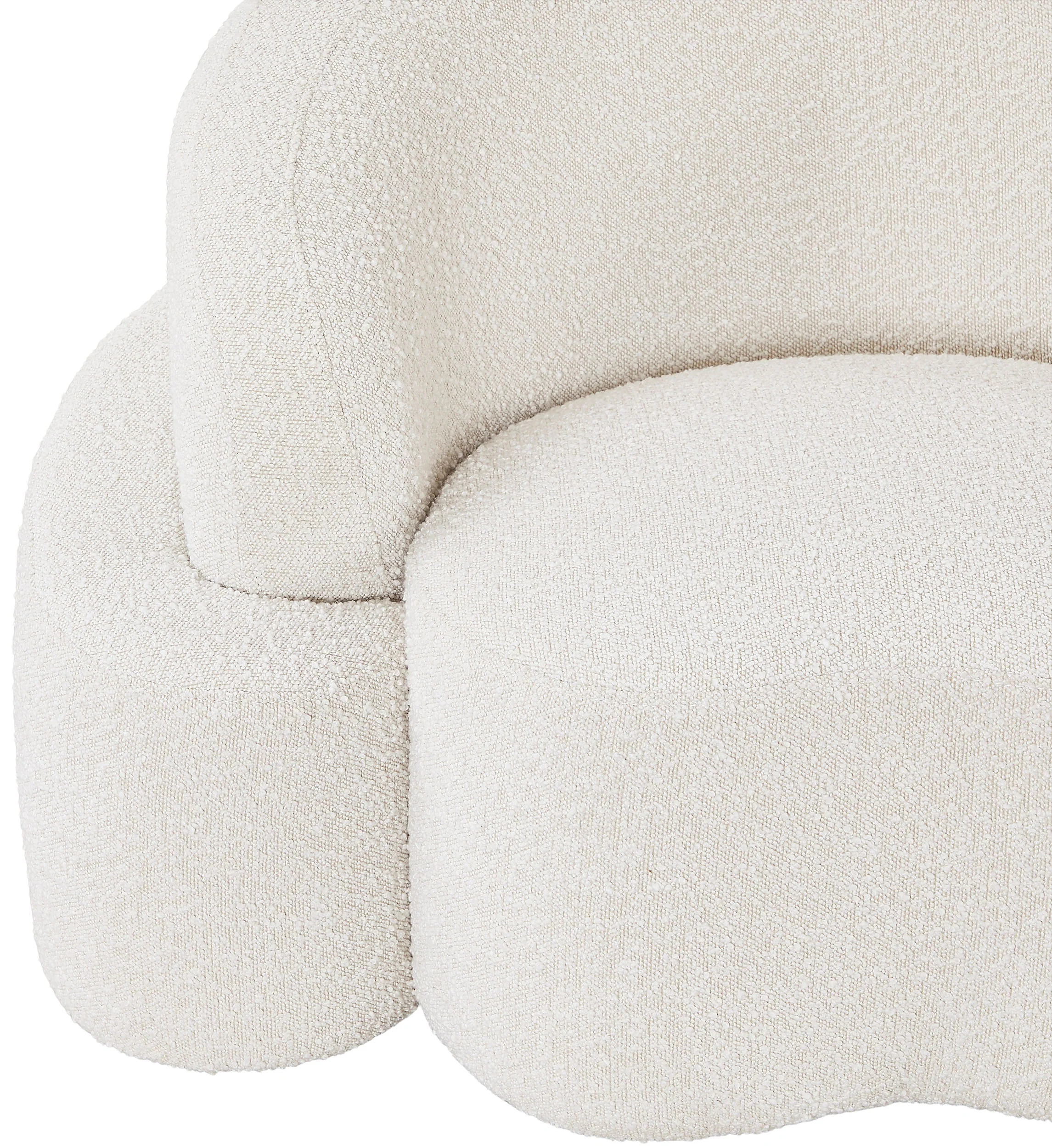 Vance Cream Boucle Fabric Loveseat L - Image 8